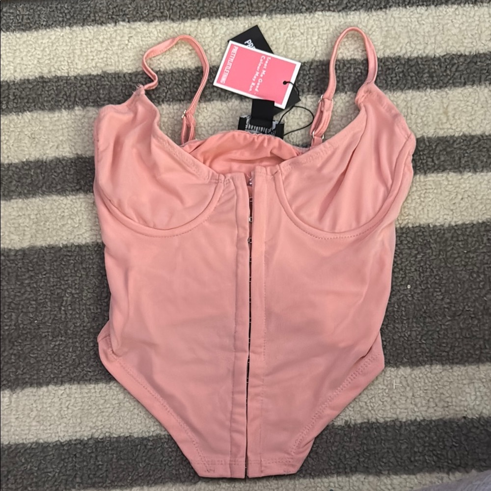 PrettyLittleThing Pink Crop Top with Structured Cup